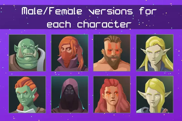 Hand Painted Character Avatar Icons - Fantasy