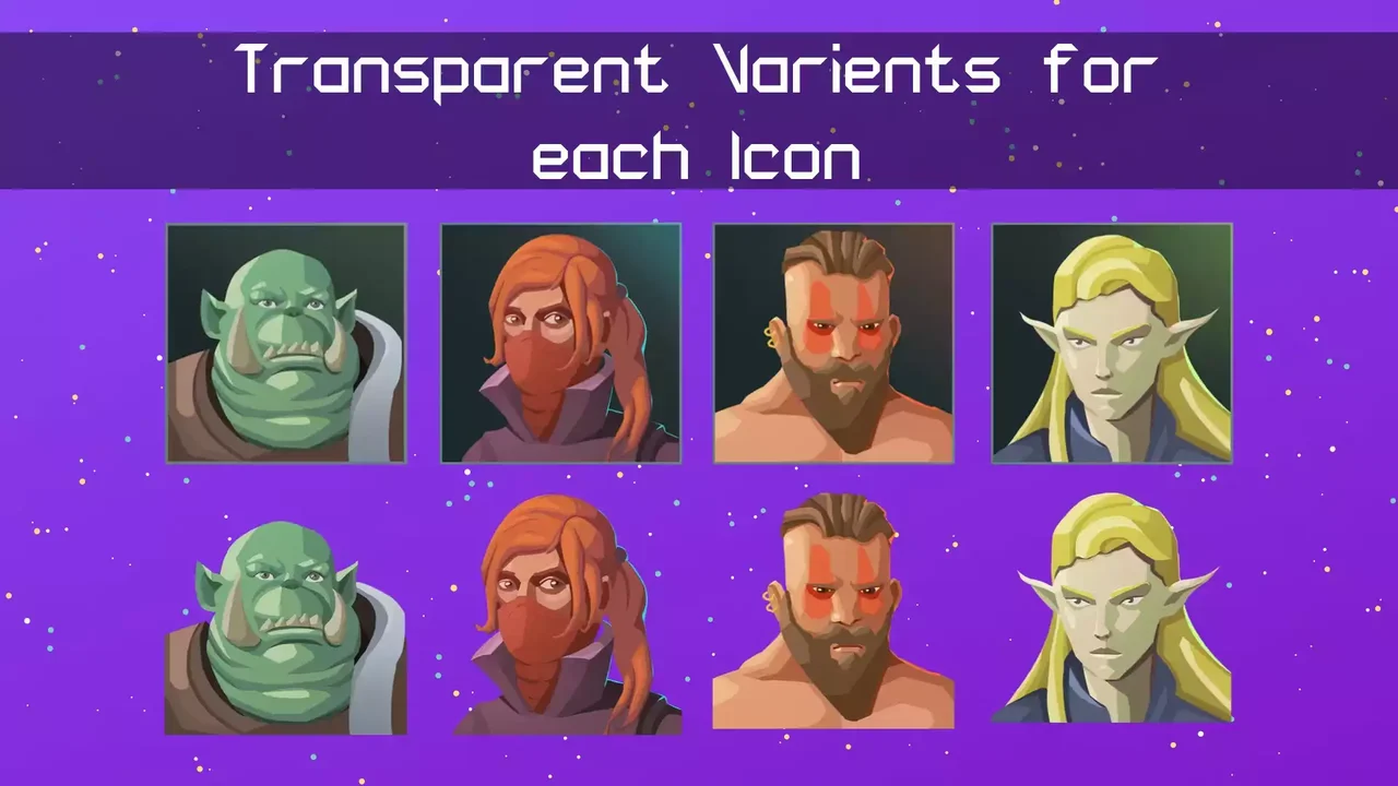 Hand Painted Character Avatar Icons - Fantasy