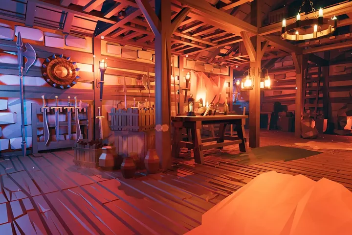 Low Poly Medieval Interior and Constructions