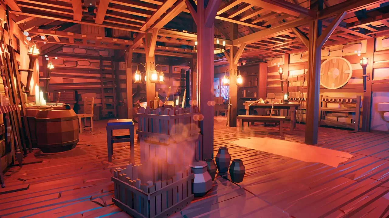 Low Poly Medieval Interior and Constructions