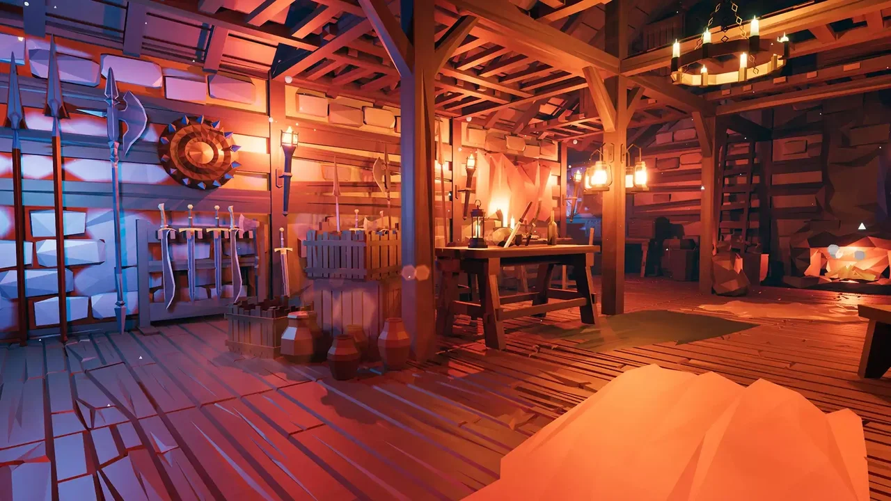 Low Poly Medieval Interior and Constructions