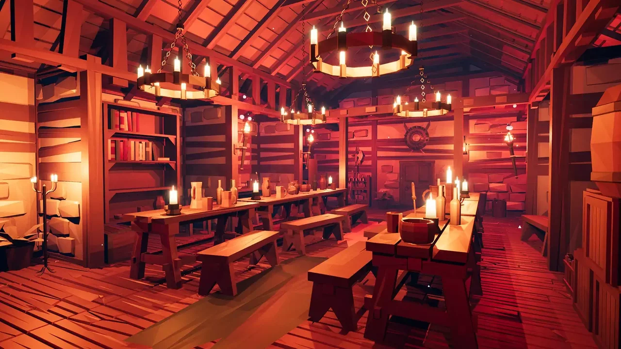 Low Poly Medieval Interior and Constructions