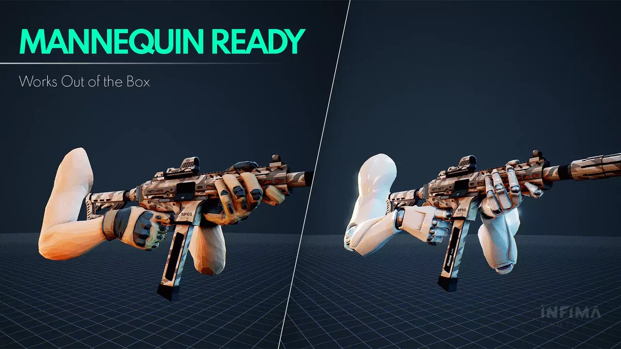 Low Poly Animated — Modern Guns