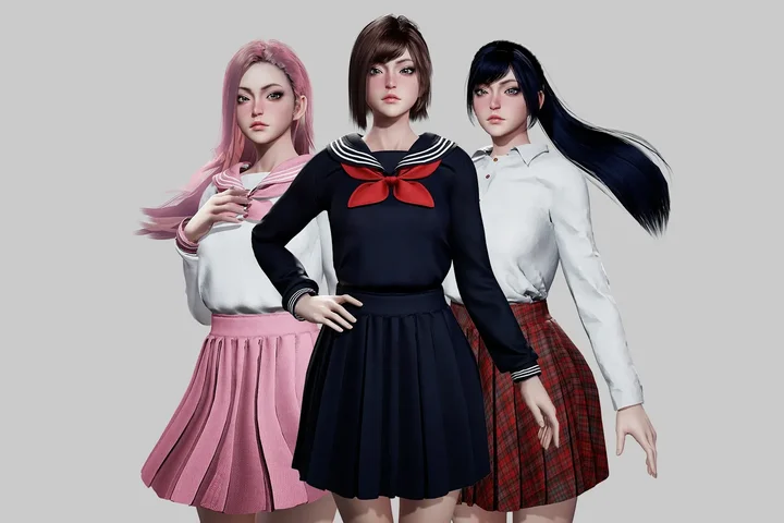 Customizable School Girls