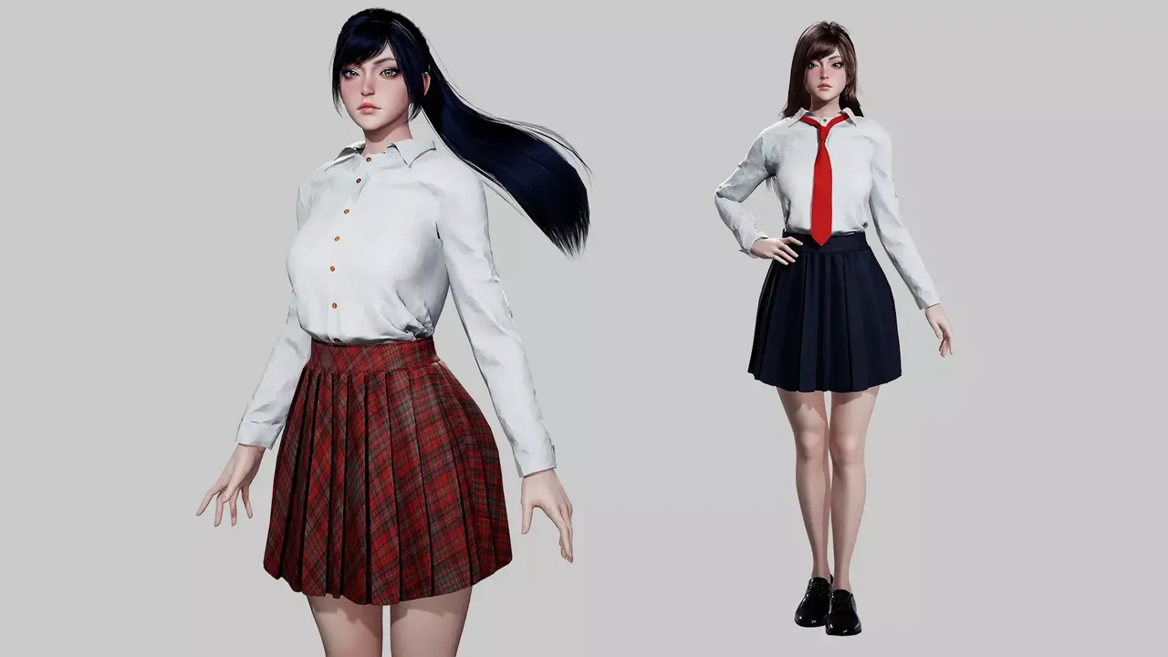 Customizable School Girls