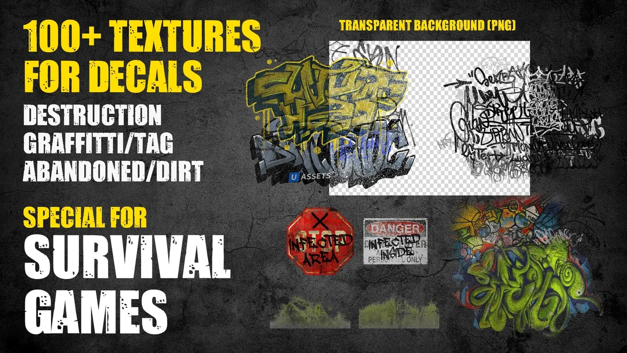 Survival Game Graffiti and Dirt Texture Set