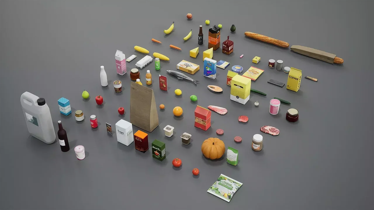 Grocery store props collection