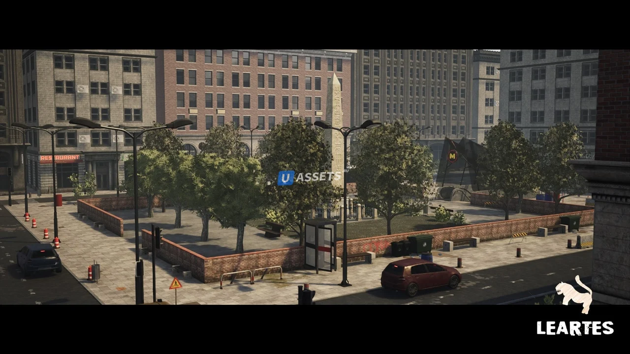 Modern City Downtown with Interiors Megapack