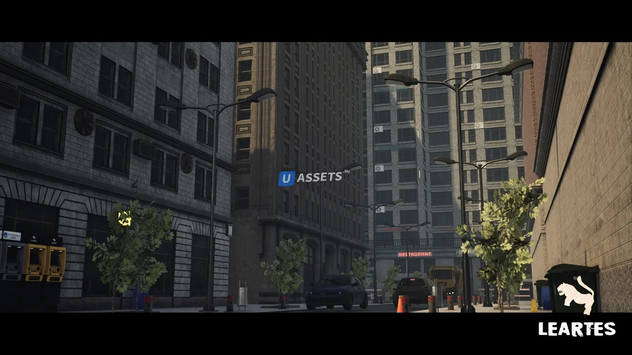 Modern City Downtown with Interiors Megapack