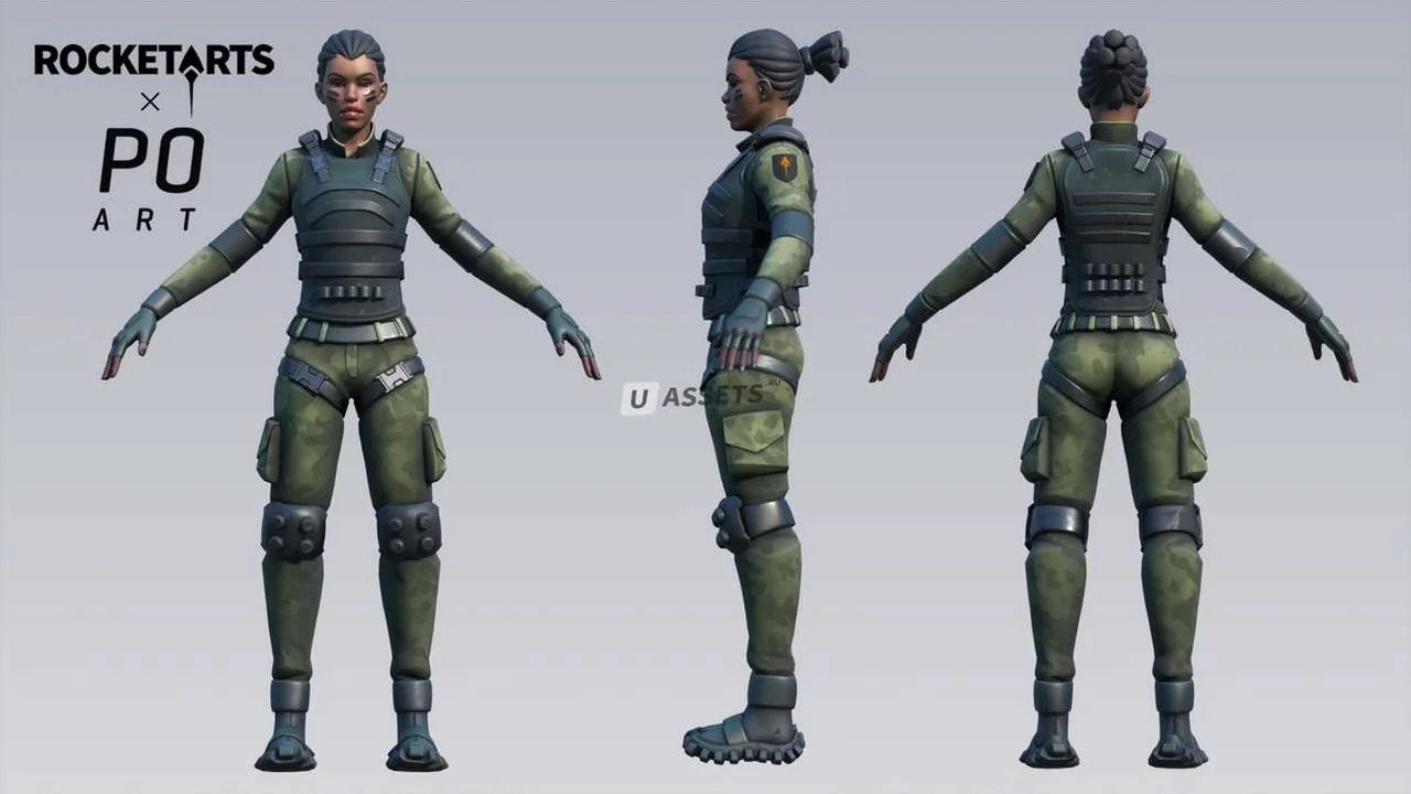 Stylized Military Female