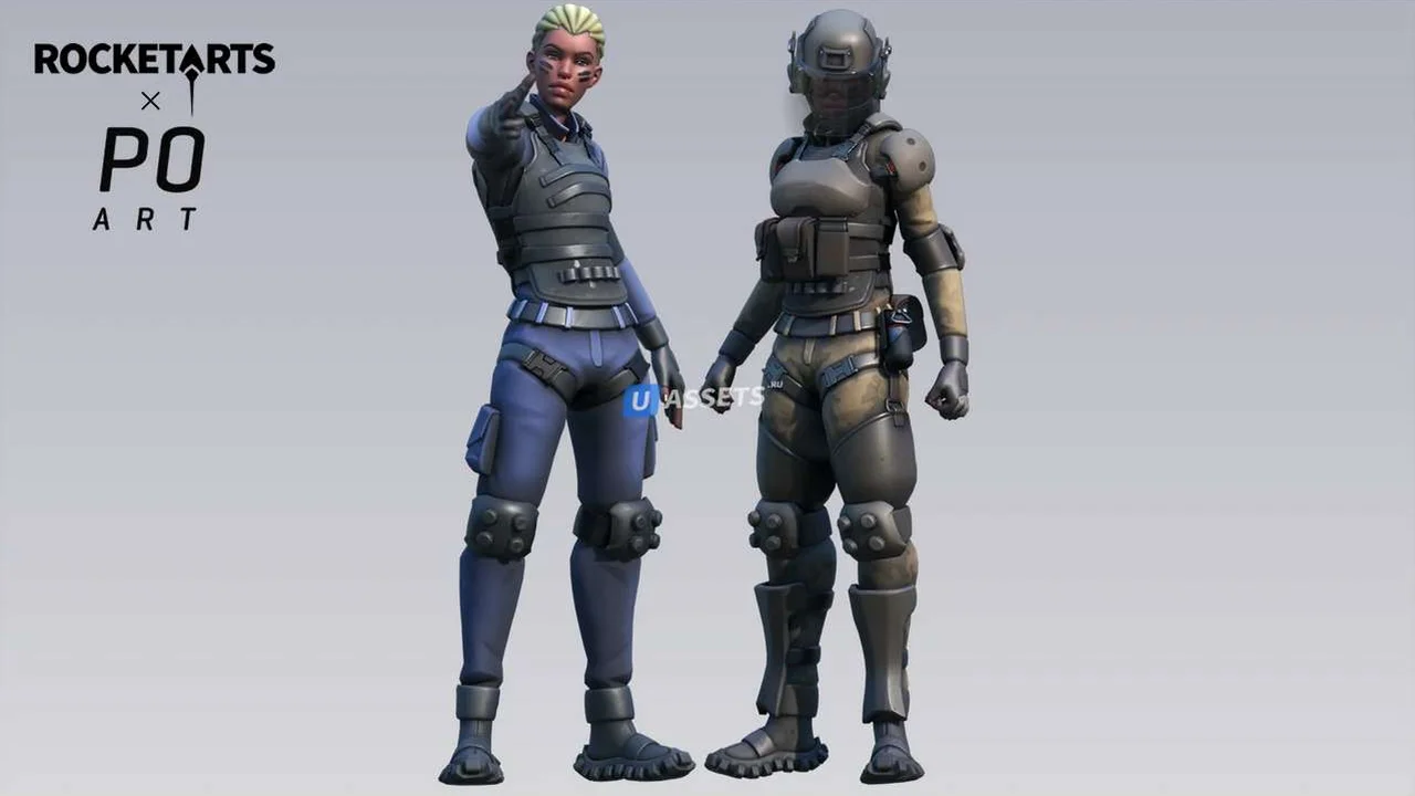 Stylized Military Female