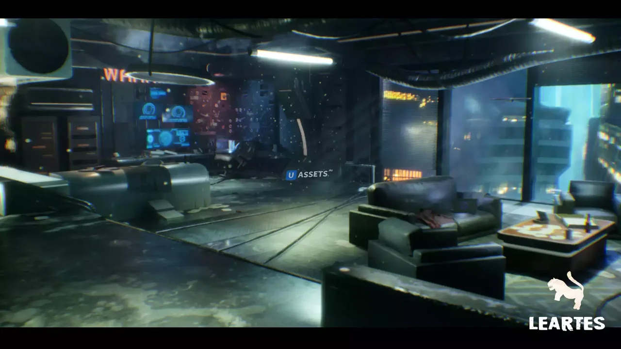CyberPunk / Sci - Fi Apartment Interior Environment Kitbash