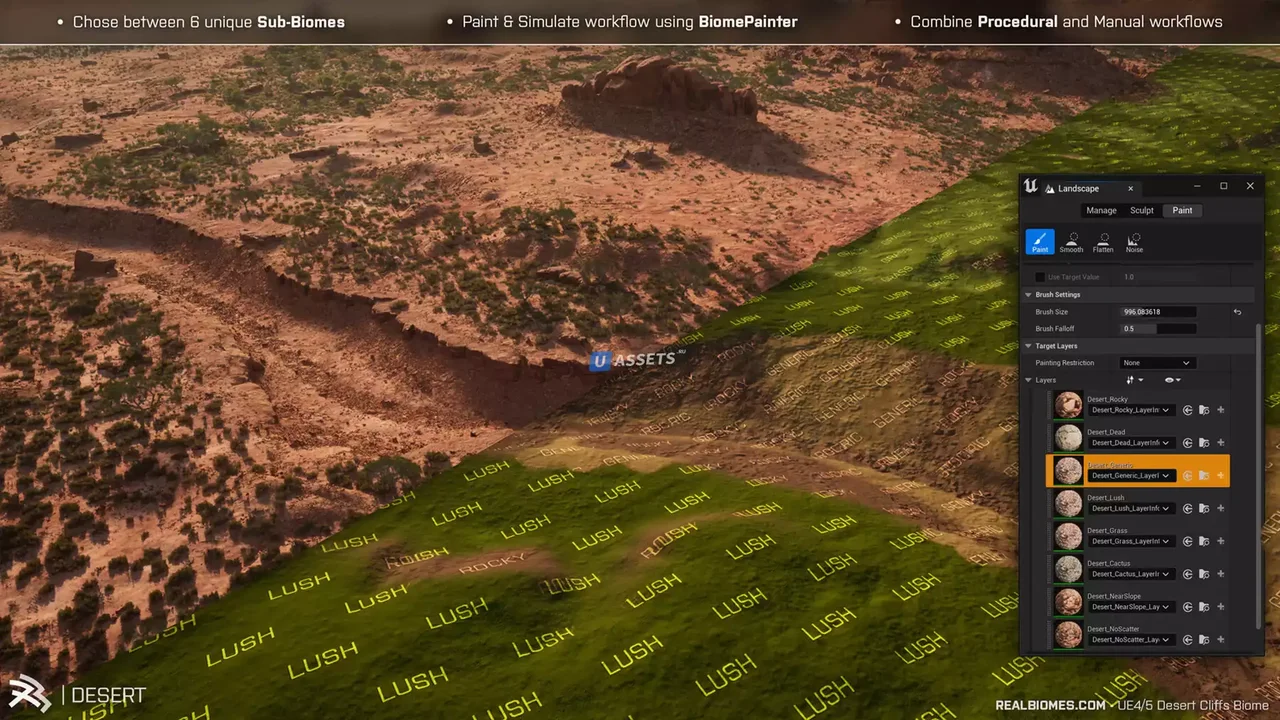 RB - RealBiomes Desert Cliffs Biome - Monument Valley (Trees, Grass, Forest)