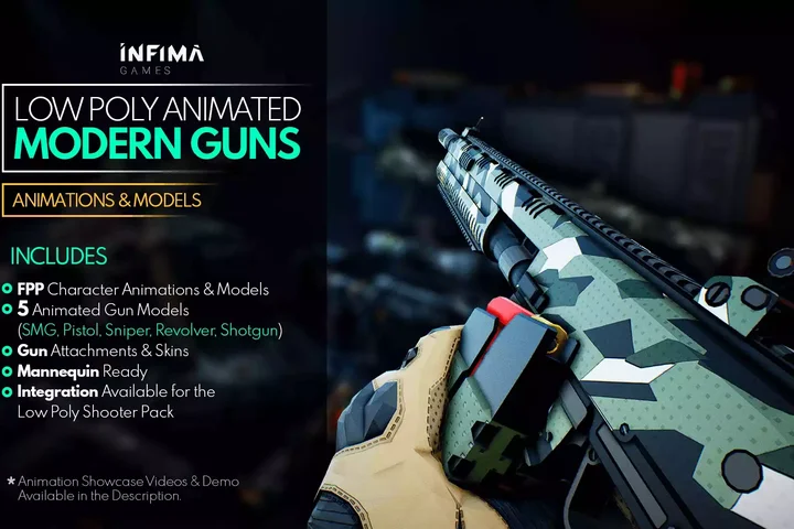 Low Poly Animated - Modern Guns Pack