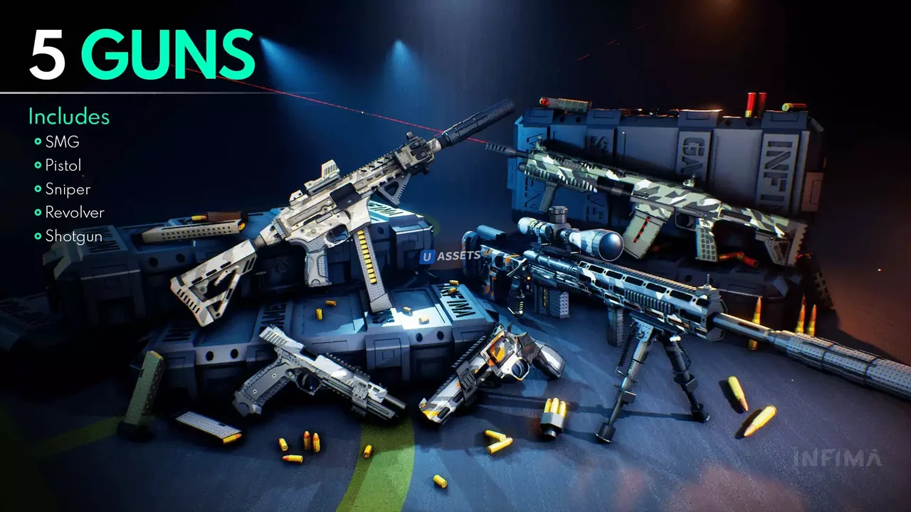 Low Poly Animated - Modern Guns Pack