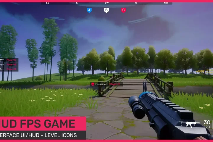 FPS interface UI/HUD - Killfeed/Compass - Pack Kit Ready to play