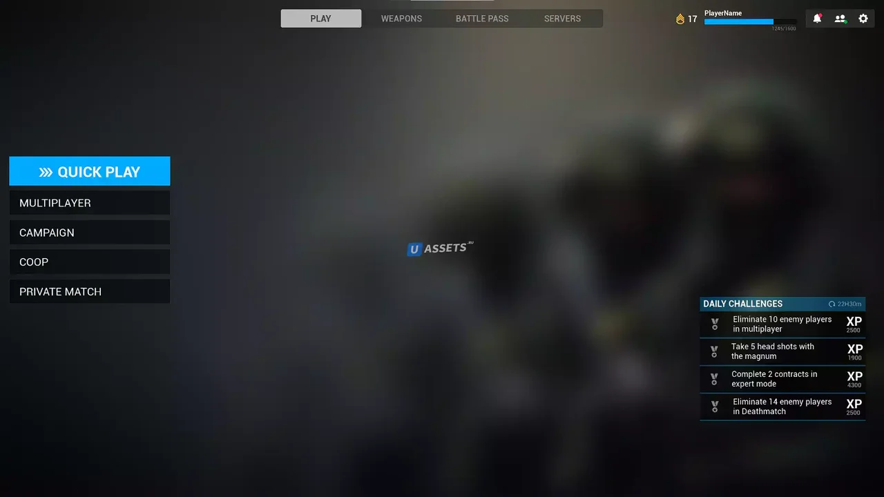 FPS interface UI/HUD - Killfeed/Compass - Pack Kit Ready to play