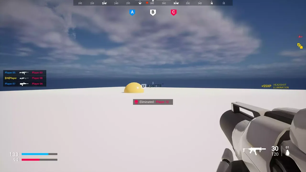 FPS interface UI/HUD - Killfeed/Compass - Pack Kit Ready to play