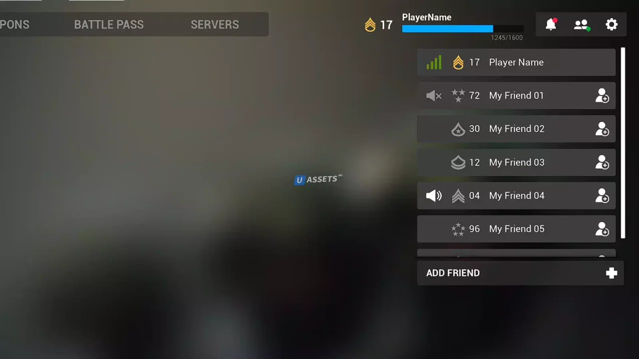 FPS interface UI/HUD - Killfeed/Compass - Pack Kit Ready to play