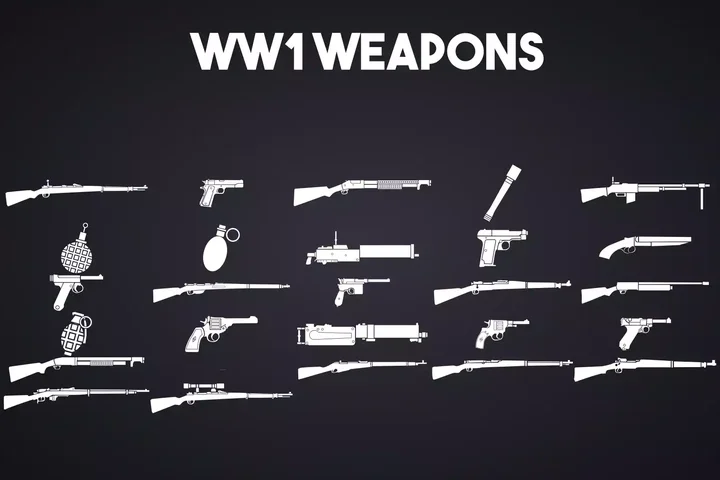 Weapon Icons - (WW1, WW2, Modern) Handcrafted - 2K