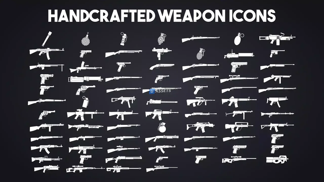 Weapon Icons - (WW1, WW2, Modern) Handcrafted - 2K