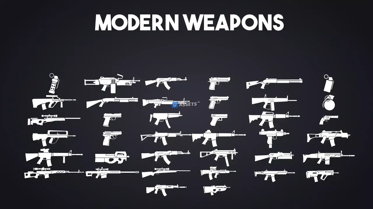 Weapon Icons - (WW1, WW2, Modern) Handcrafted - 2K