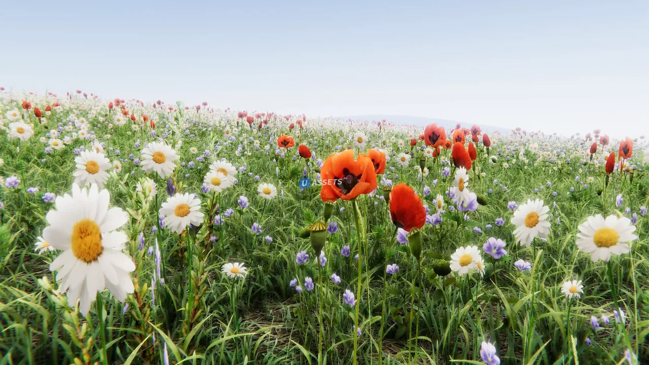Realistic Grass Flowers Pack