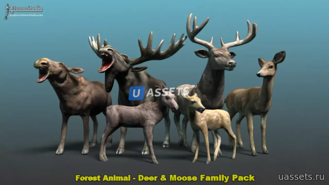 Forest Animal - Deer & Moose Family Pack