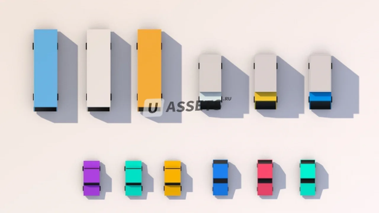 Cartoon Low Poly City Cars Pack