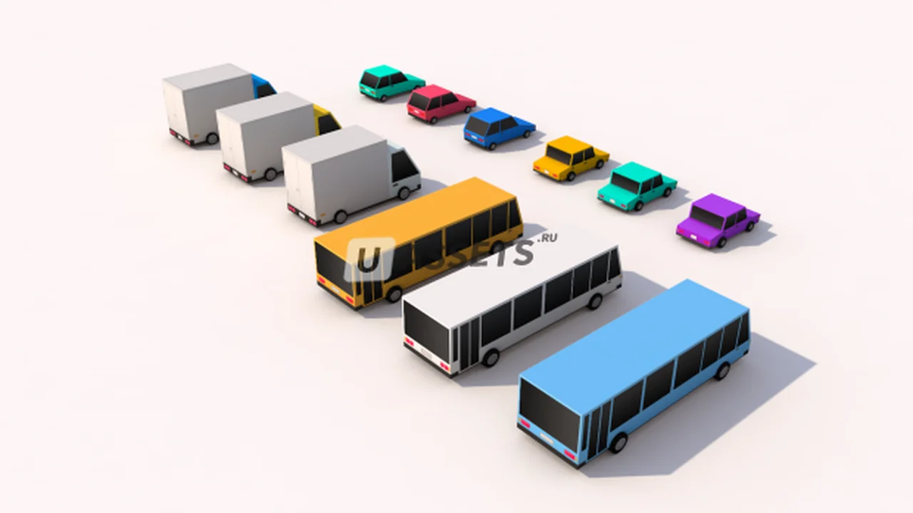 Cartoon Low Poly City Cars Pack
