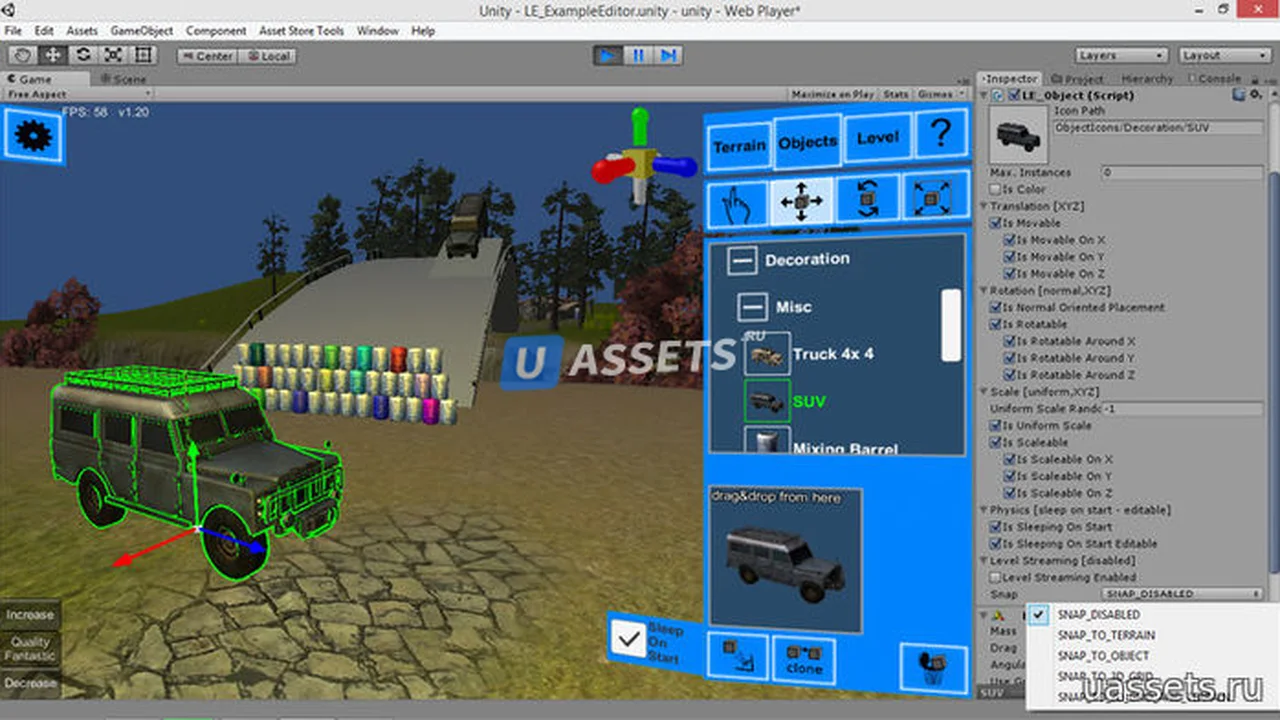 Multiplatform Runtime Level Editor
