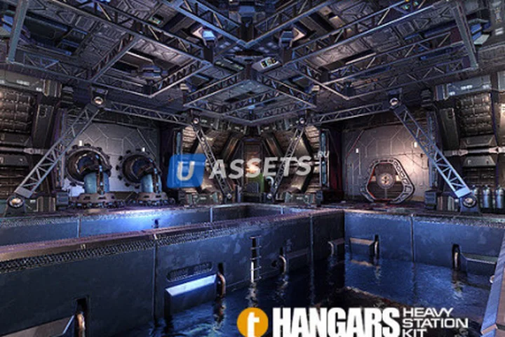 Sci-Fi Heavy Station Kit hangars