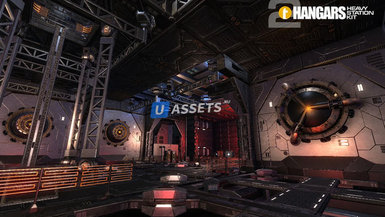 Sci-Fi Heavy Station Kit hangars