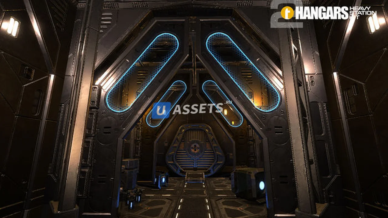 Sci-Fi Heavy Station Kit hangars