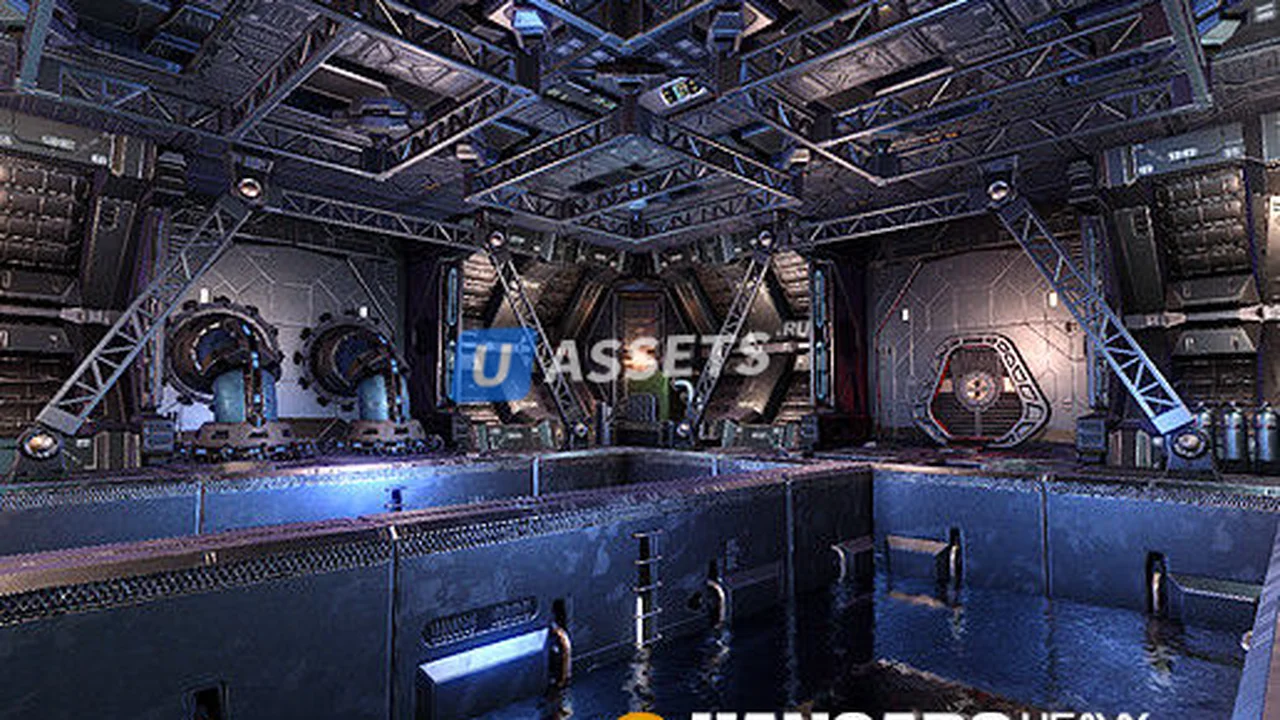Sci-Fi Heavy Station Kit hangars