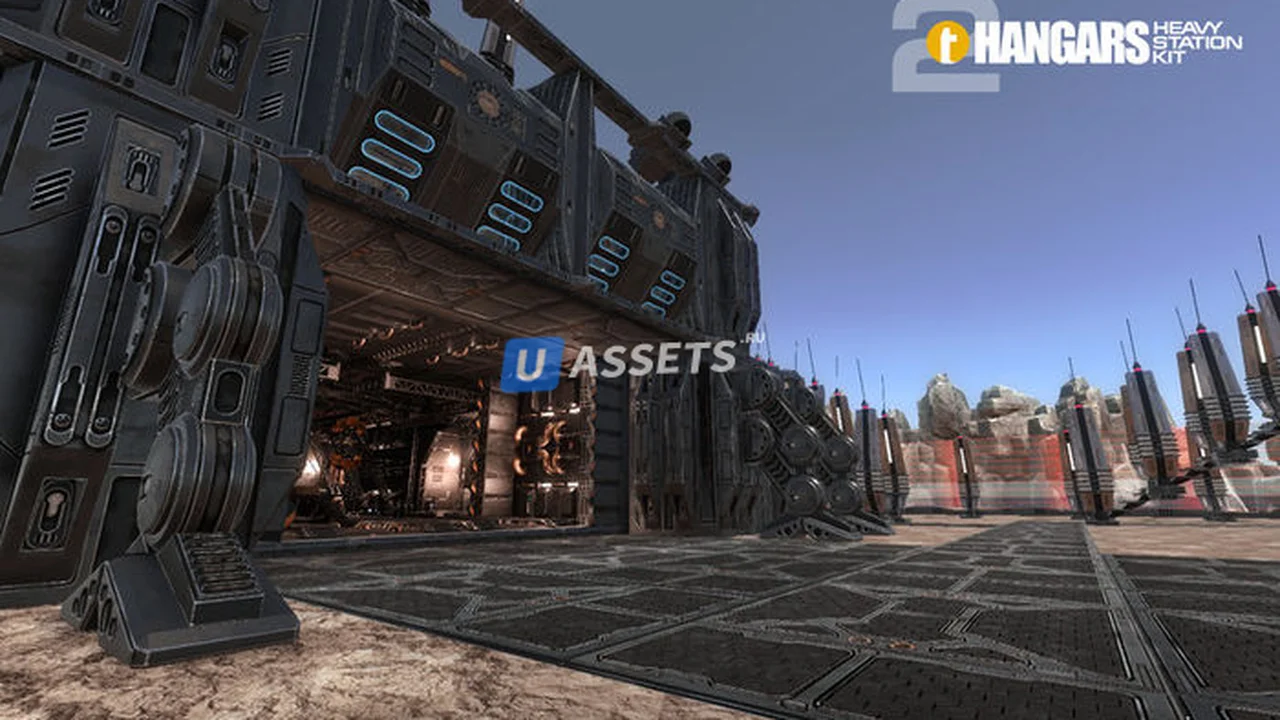Sci-Fi Heavy Station Kit hangars
