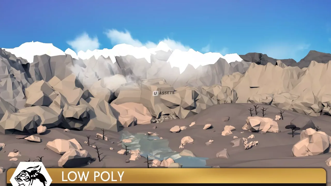 Low Poly Style Mountains Environment
