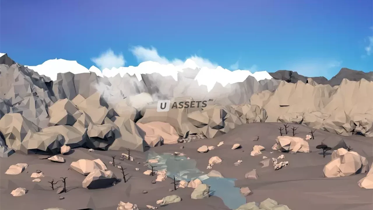 Low Poly Style Mountains Environment