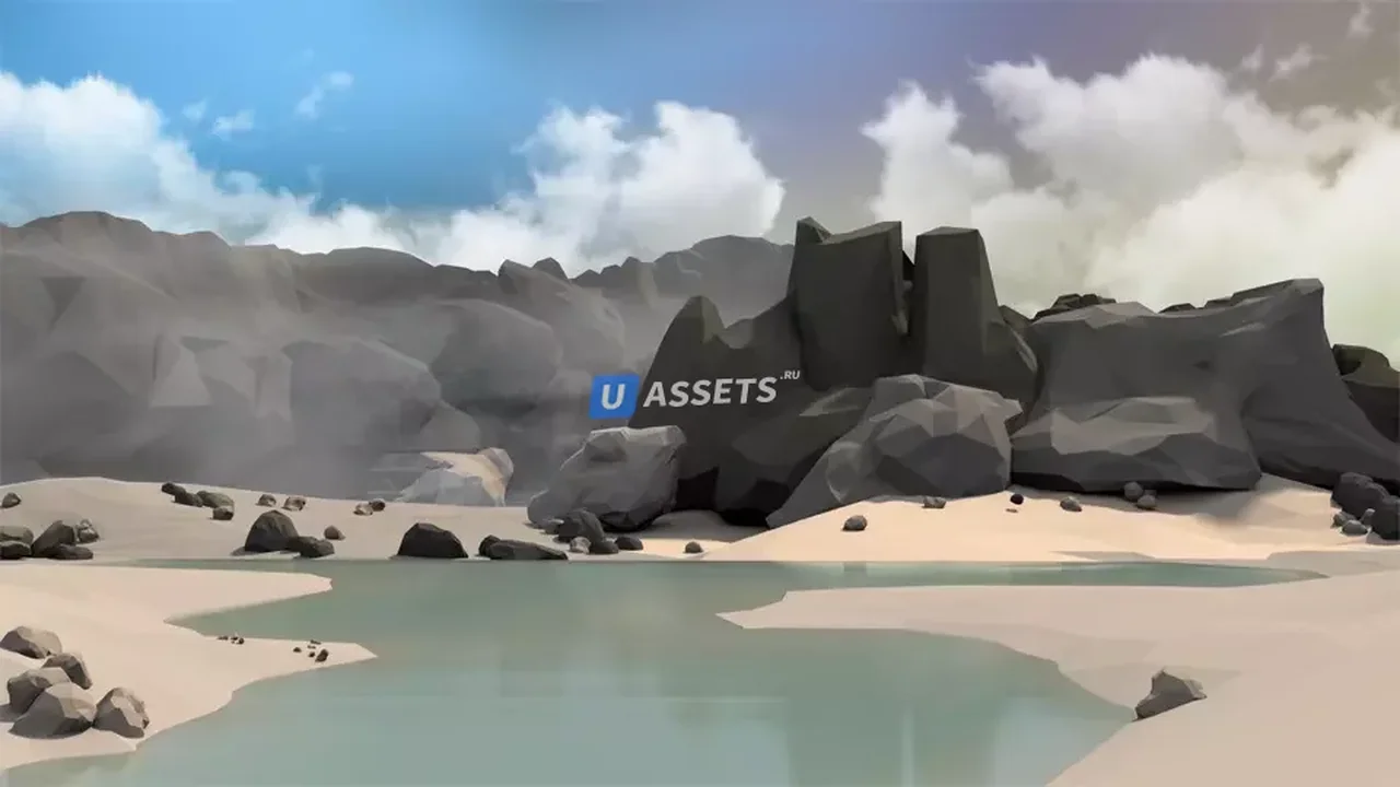 Low Poly Style Mountains Environment
