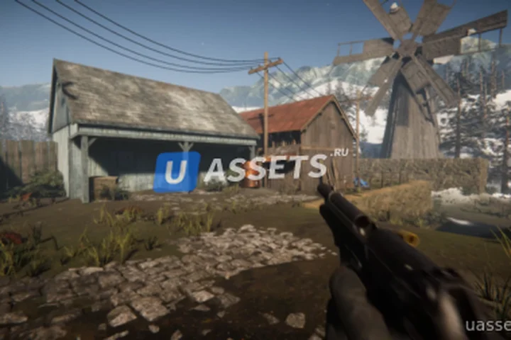 HDRP Mountain Town FPS Map