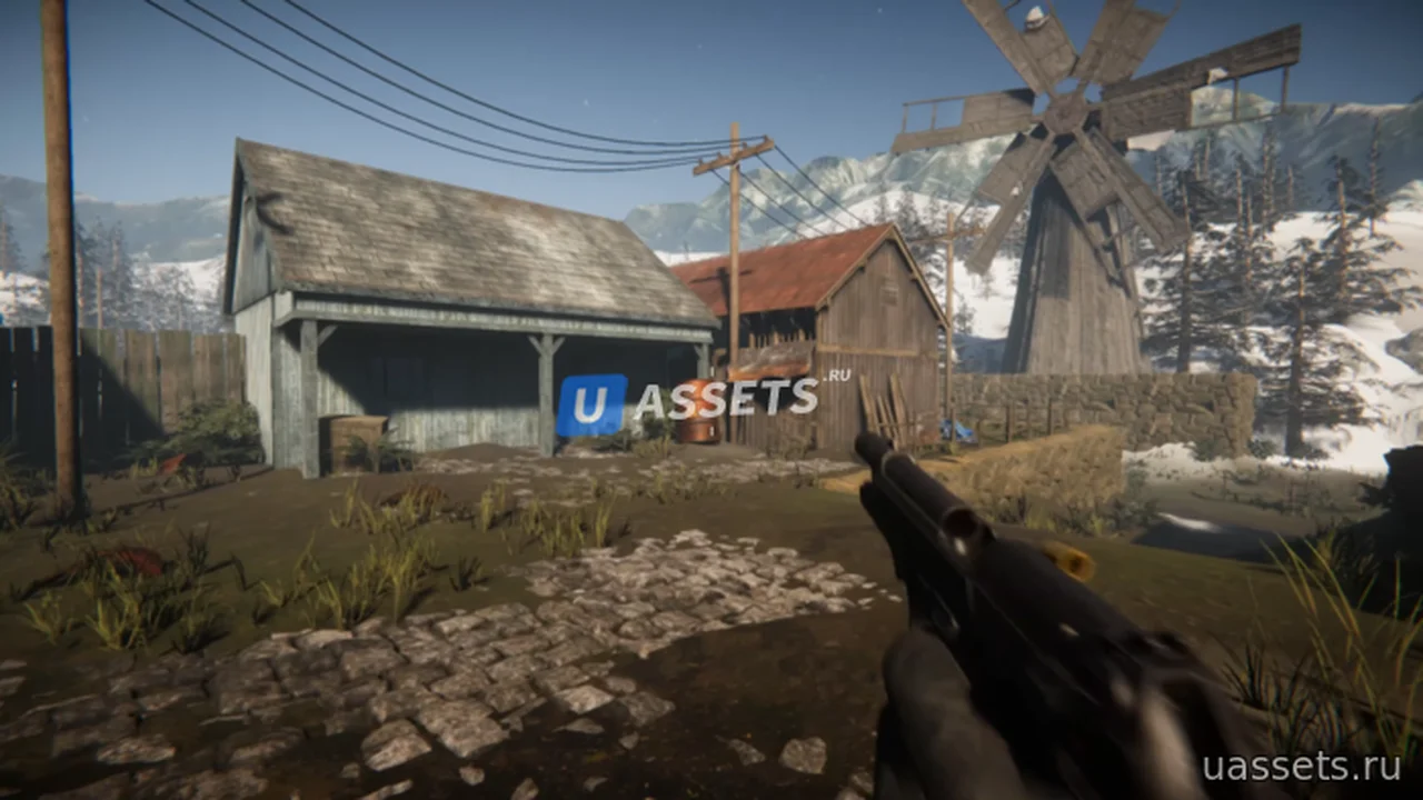 HDRP Mountain Town FPS Map