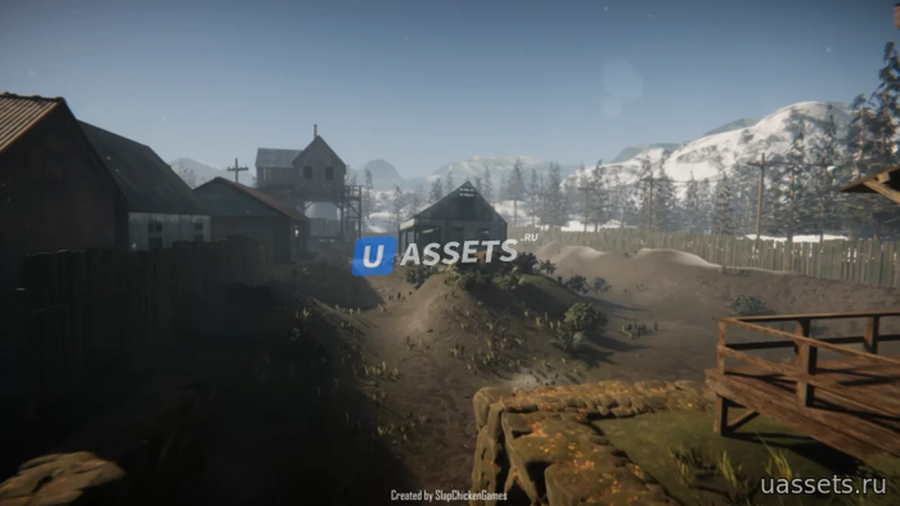 HDRP Mountain Town FPS Map