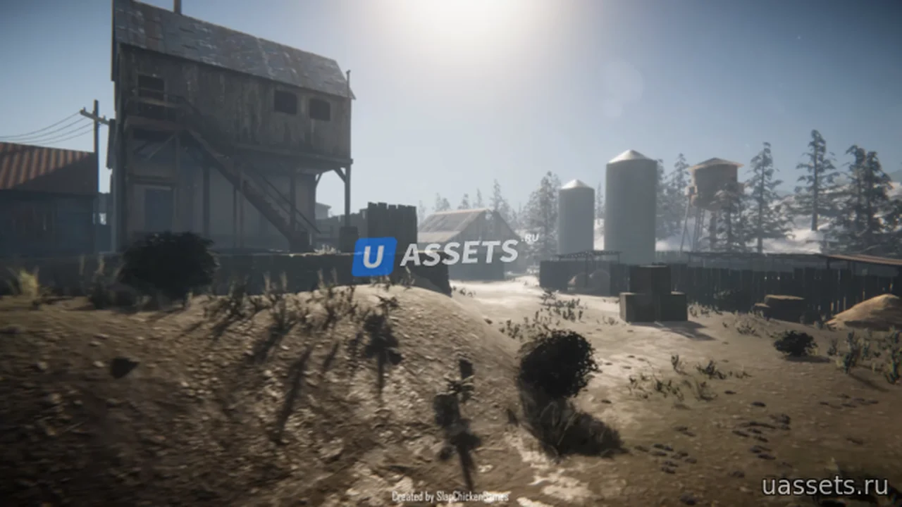 HDRP Mountain Town FPS Map
