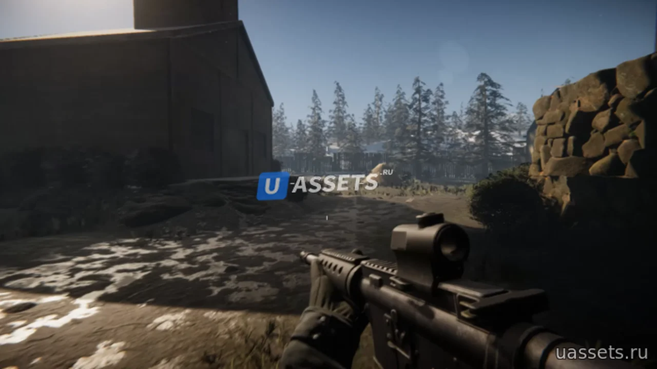 HDRP Mountain Town FPS Map