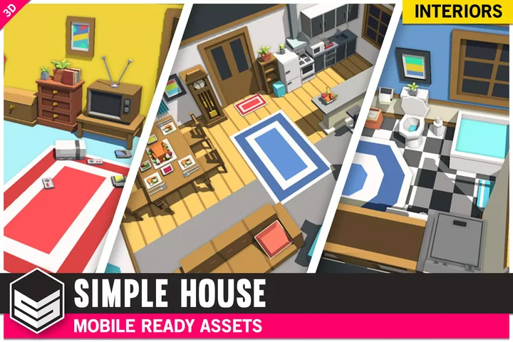Simple House Interiors - Cartoon assets