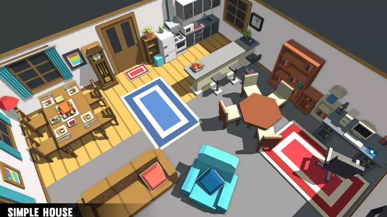 Simple House Interiors - Cartoon assets