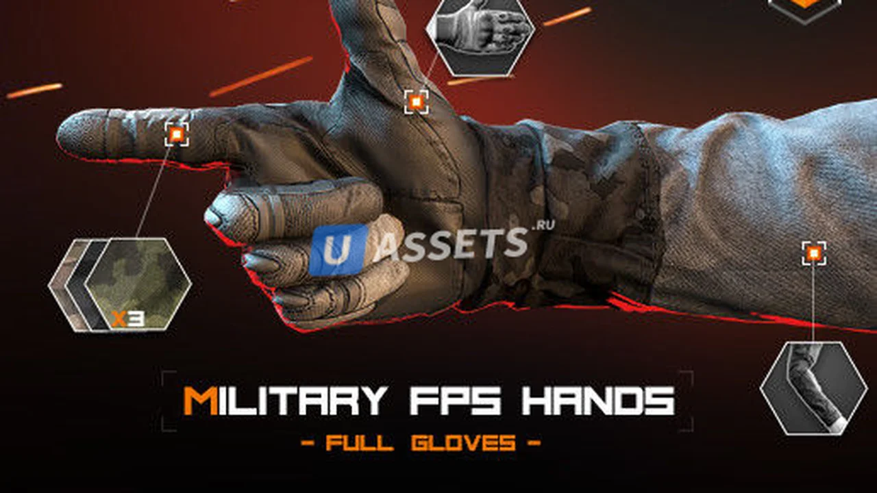 Military FPS Hands: Full gloves