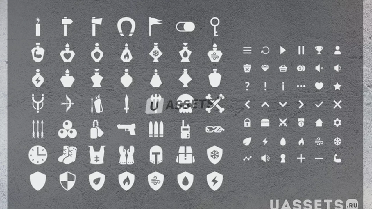 Flat black universal GUI, 4k UI Kit - over 400 PNG files!