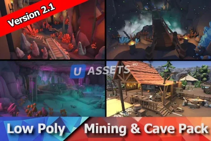 Ultimate Low Poly Mining, Cave & Blacksmith Pack - Ores, Gems, Props, Tools