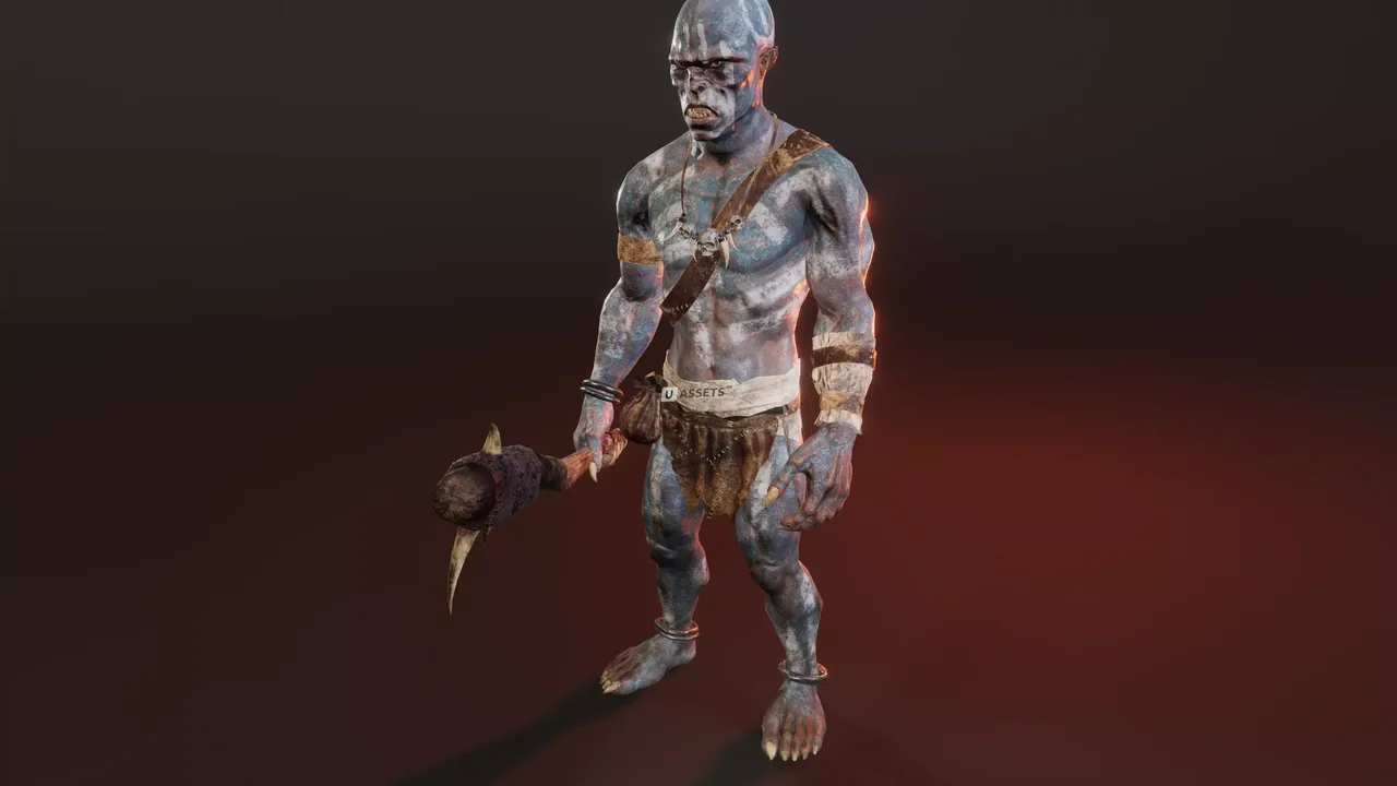 PBR Blue Orc Animated Characters Pack